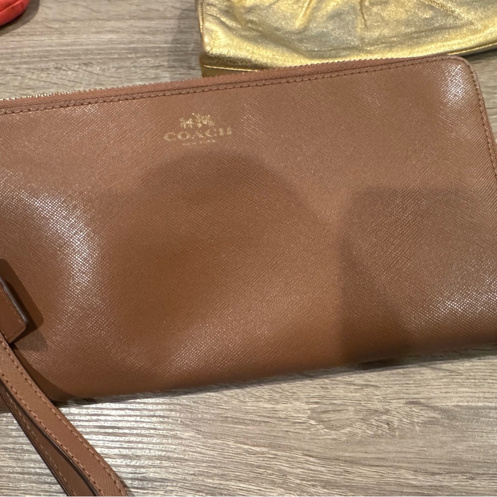 Coach Brown Leather Wristlet